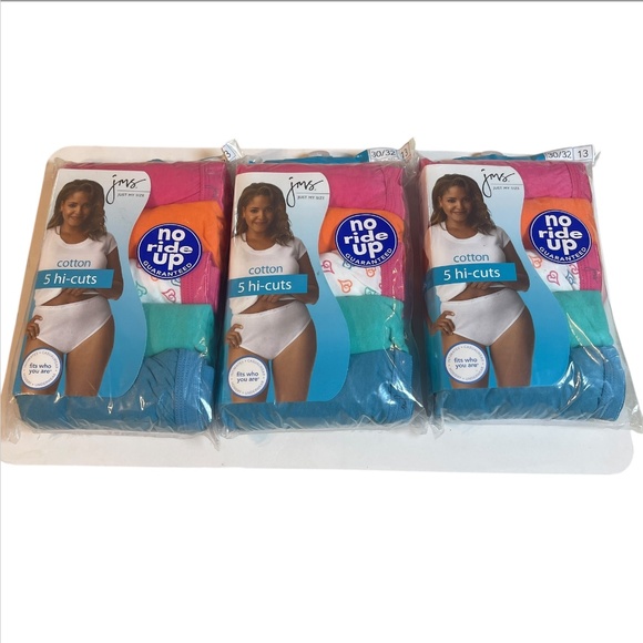 Just My Size Cotton Briefs Panties Plus Sz 13 15 Pairs Hi Cut Pink Lot New Pack - Picture 16 of 16